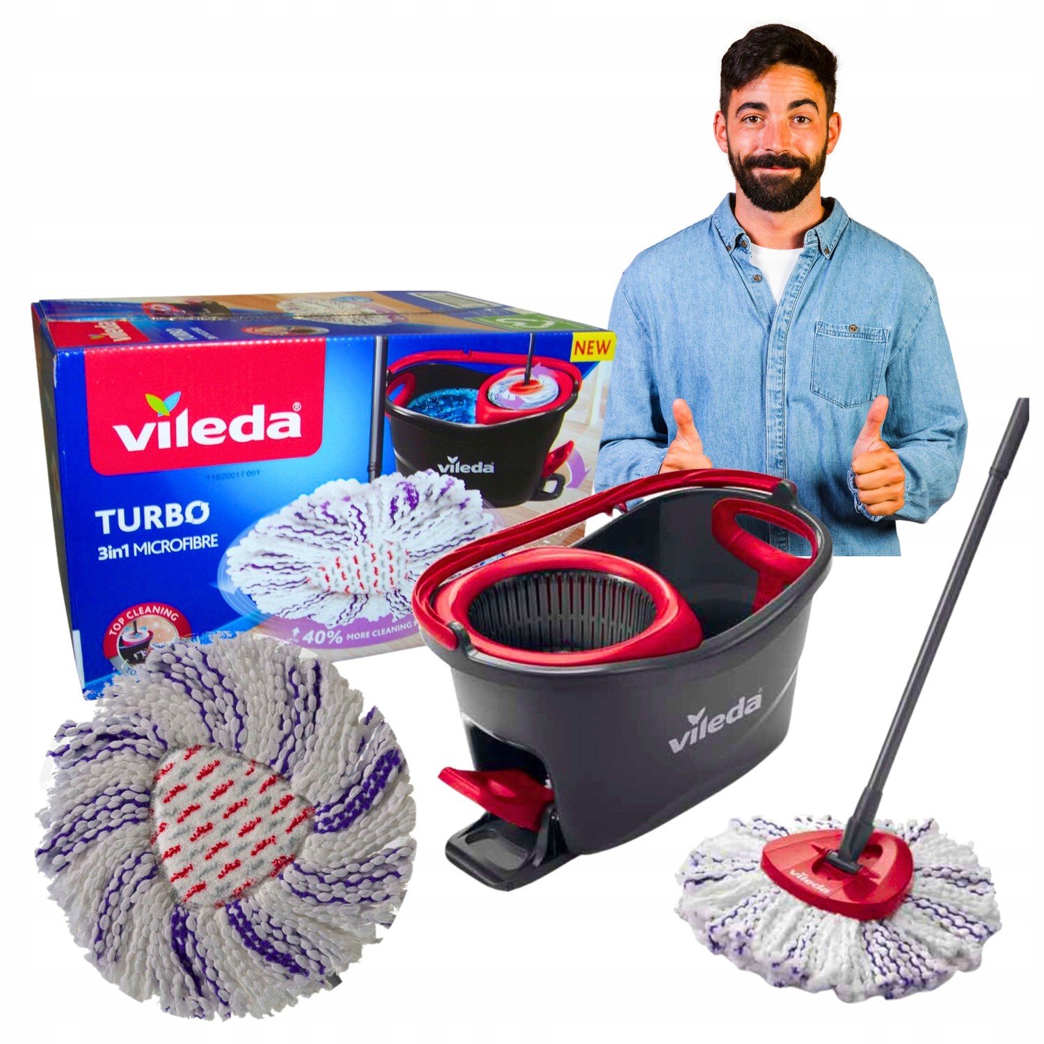 Rotační mop Vileda Turbo 3v1 Mikrovlákno wring