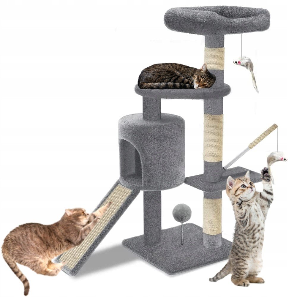 Pelíšek Domeček Škrabadlo Pro Kočky Věž Houpací Síť XXXL