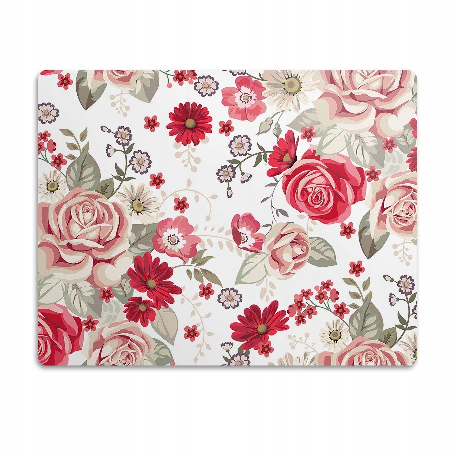 Voděodolná podložka pod misku Červené květy 90x60cm