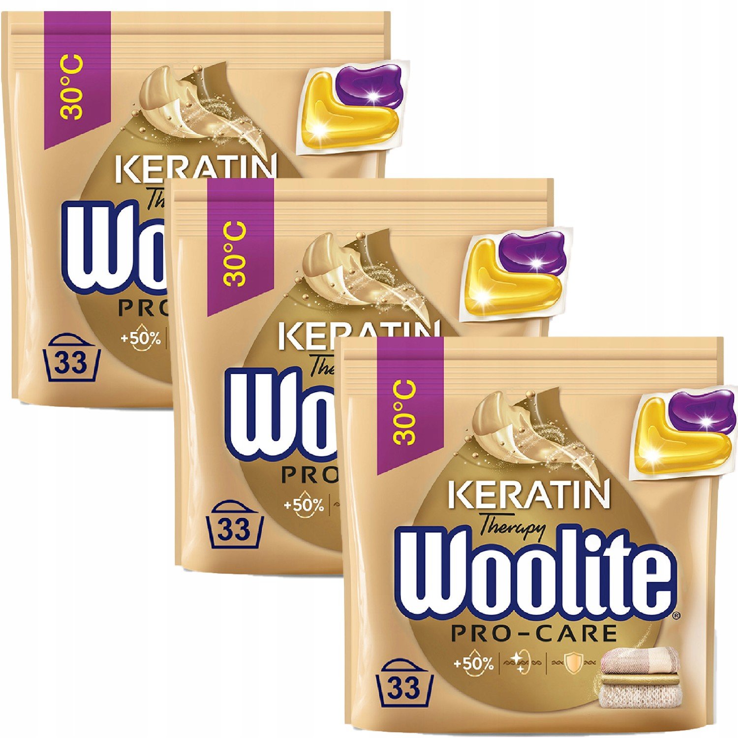 Woolite Pro-Care kapsle bílé barvy 3x33ks