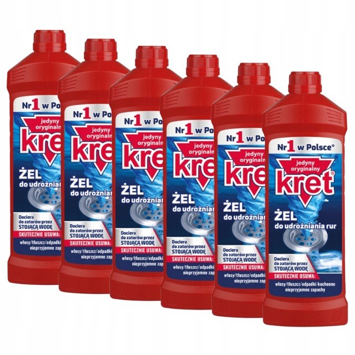 Kret Gel na dráždění trubek Sifonů přetížení 6x1000