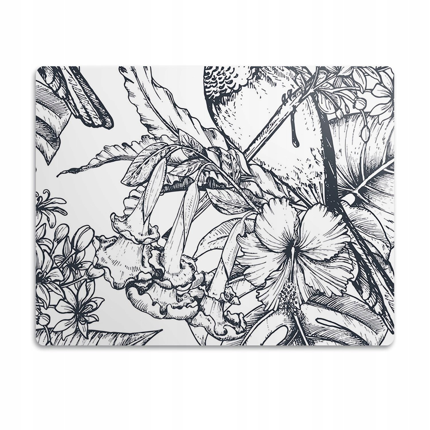 Voděodolná podložka pod misku Obrys květiny 90x60 cm