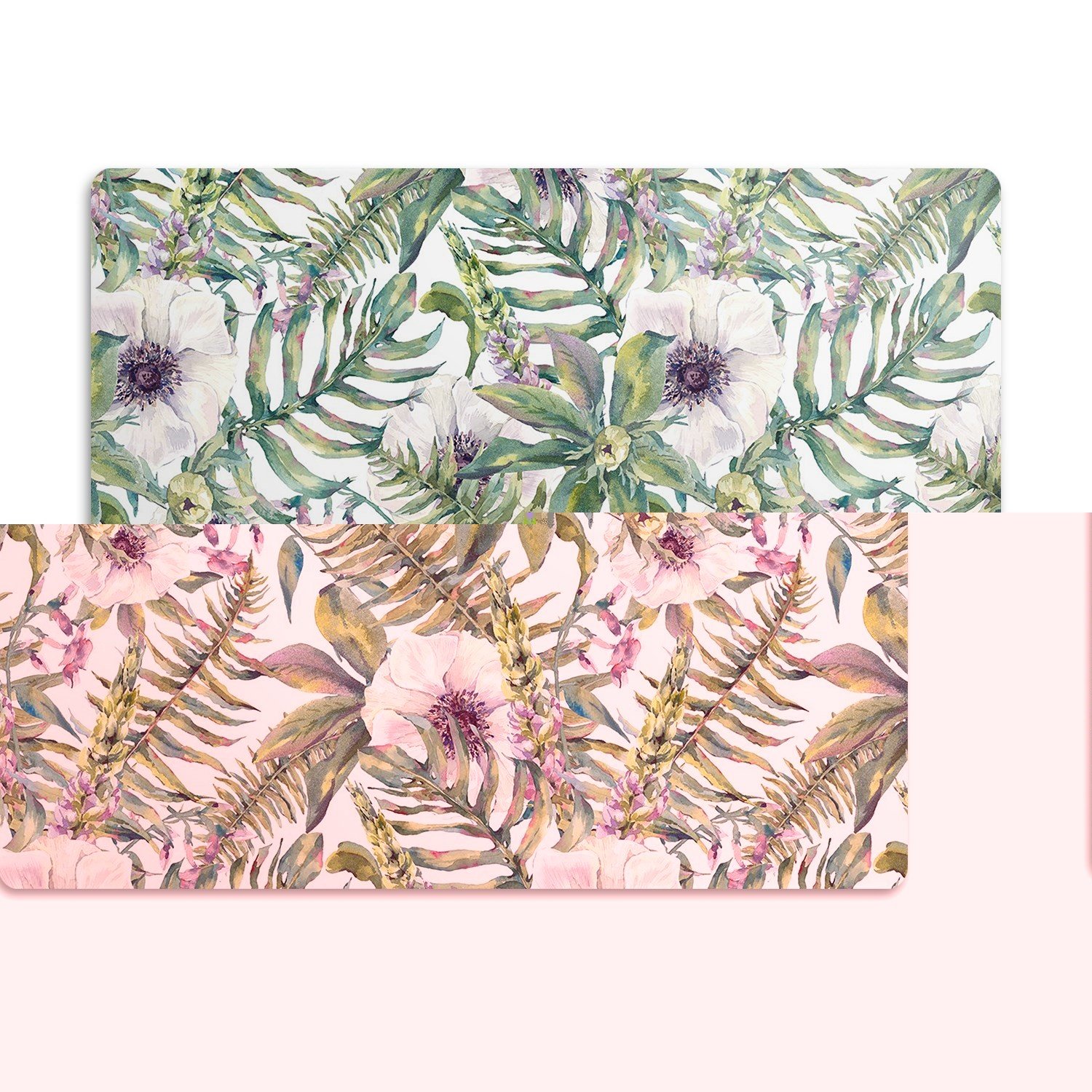 Voděodolná podložka pod misku Květiny listí 90x60 cm