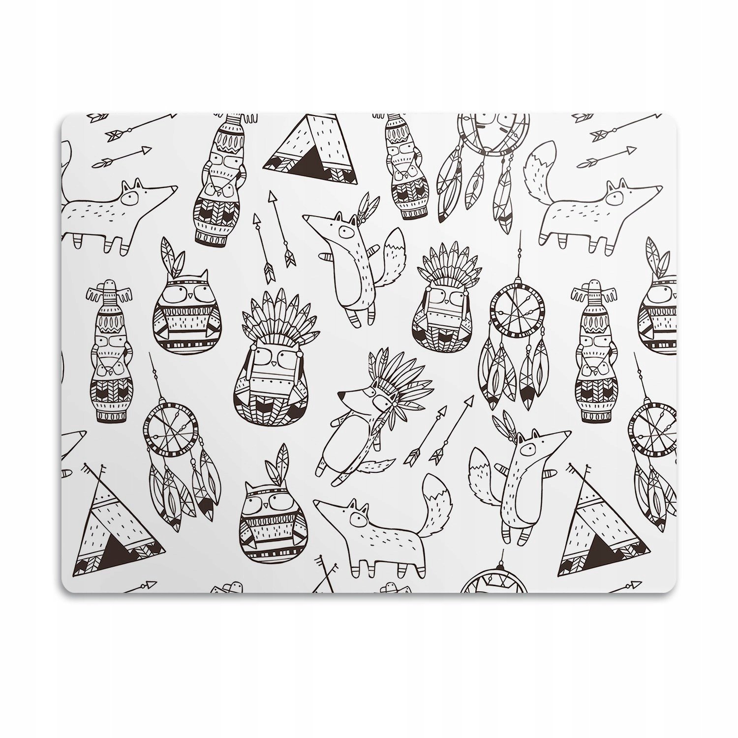 Podložka pod misku pro psa kočky Vesnice indián 90x60 cm