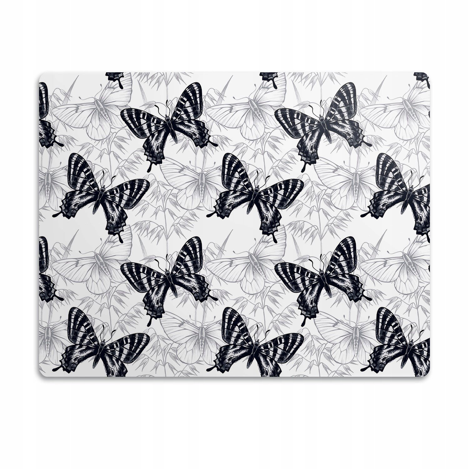 Podložka pod kočičí toaletu Motýli černá 90x60 cm