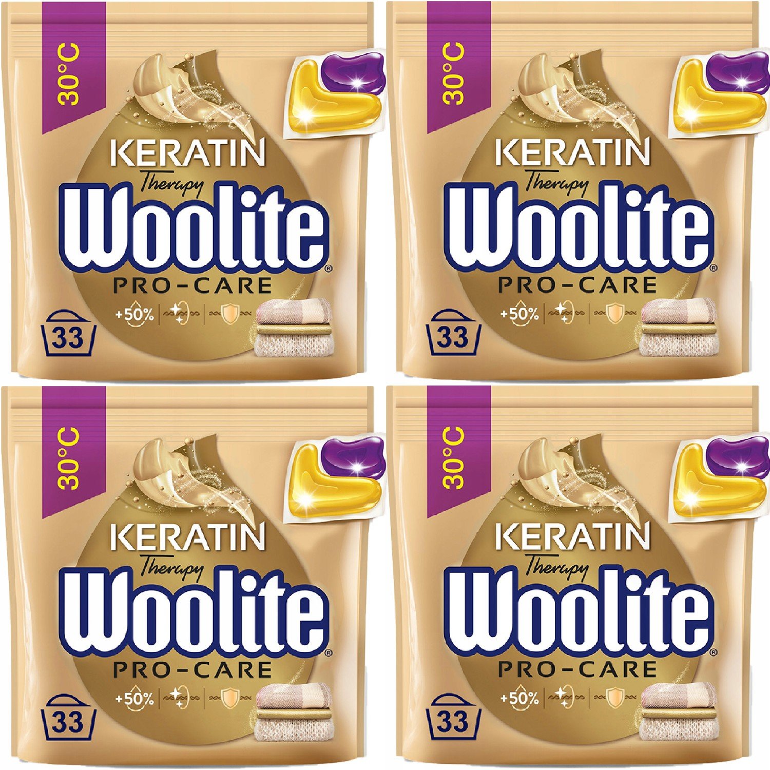 Woolite Pro-Care kapsle bílé barvy 4x33ks