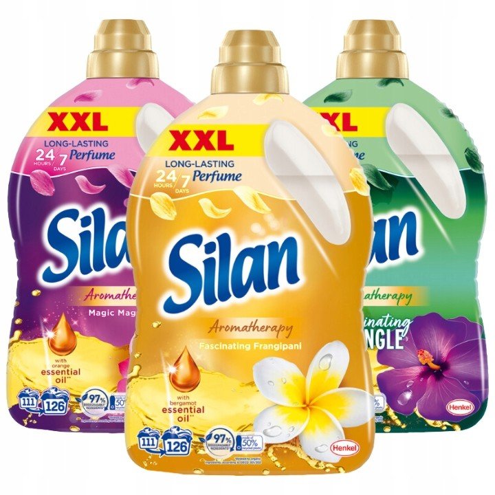 Silan Aromaterapie Kapalina na oplachování tkanin 2,7L x3