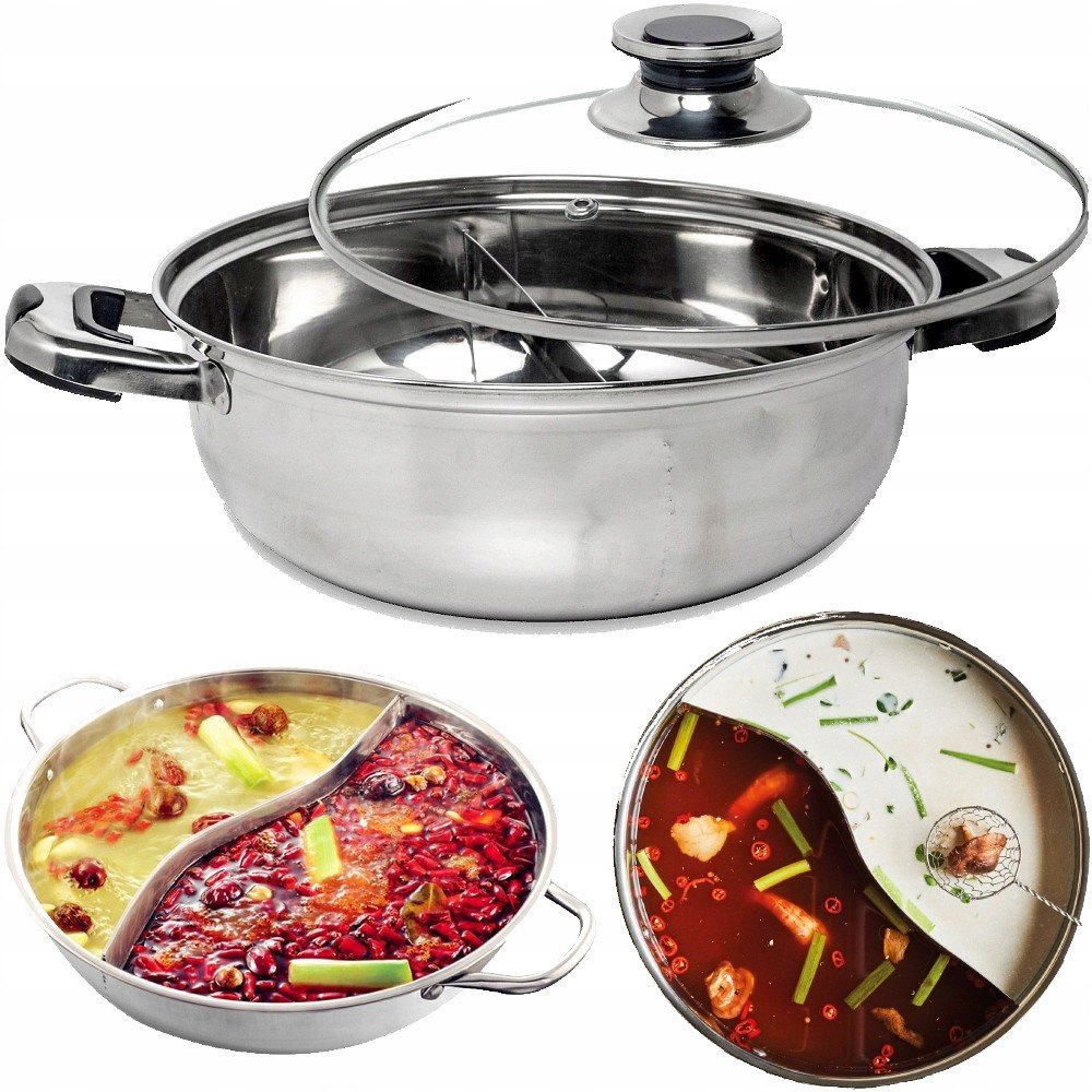 Čínský hrnec Do Fondue Dělený Hot Pot 28cm