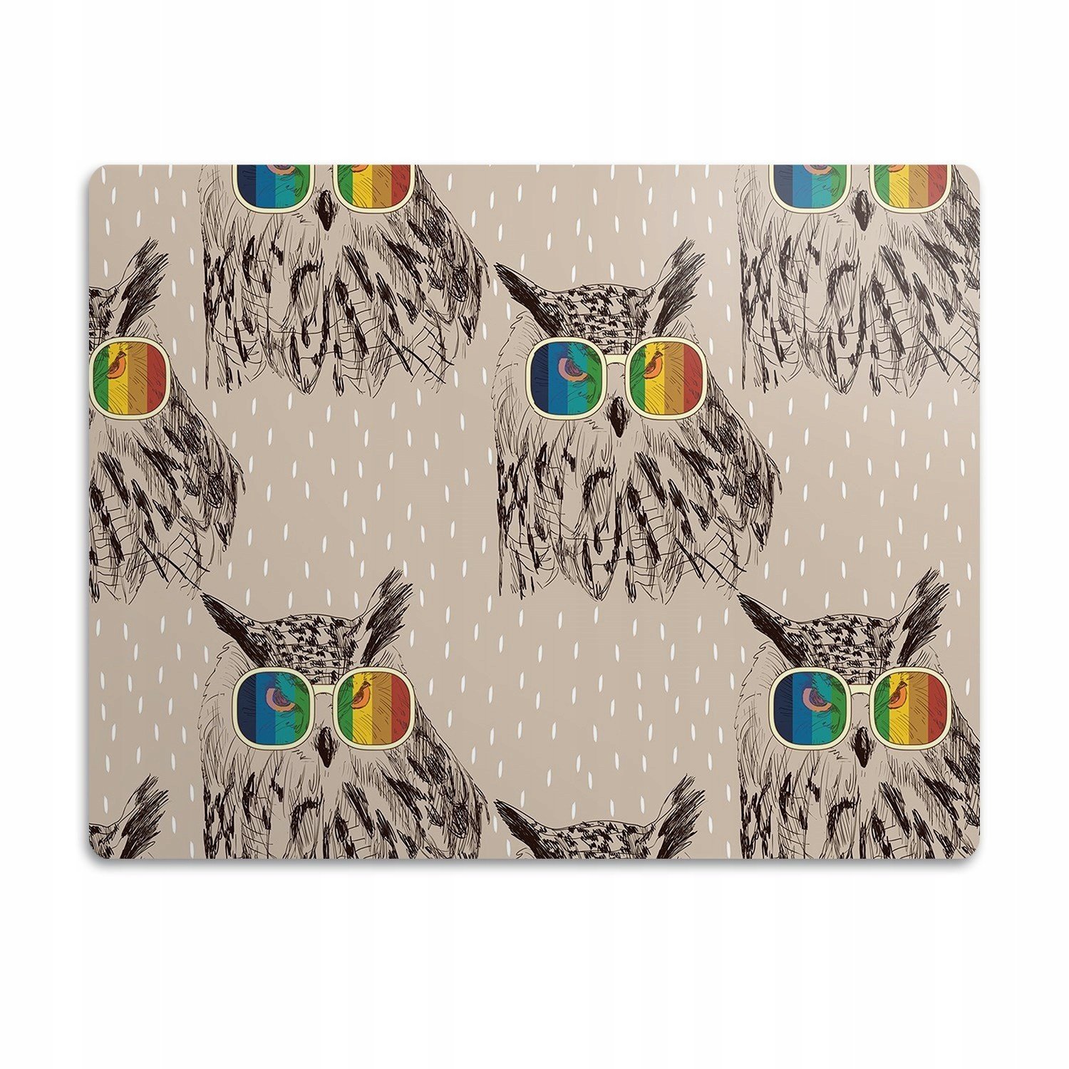 Podložka pro psa pod misku Sovy s brýlemi 90x60