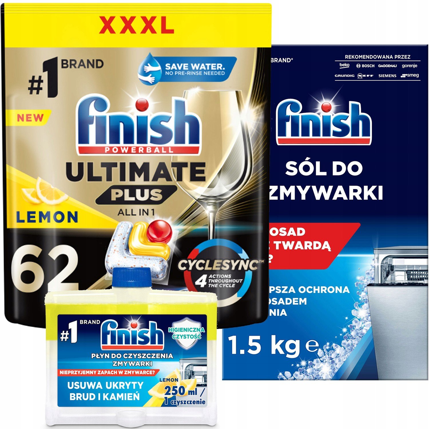 Finish Ultimate Plus 62 Lemon Čistič Sůl 1,5kg