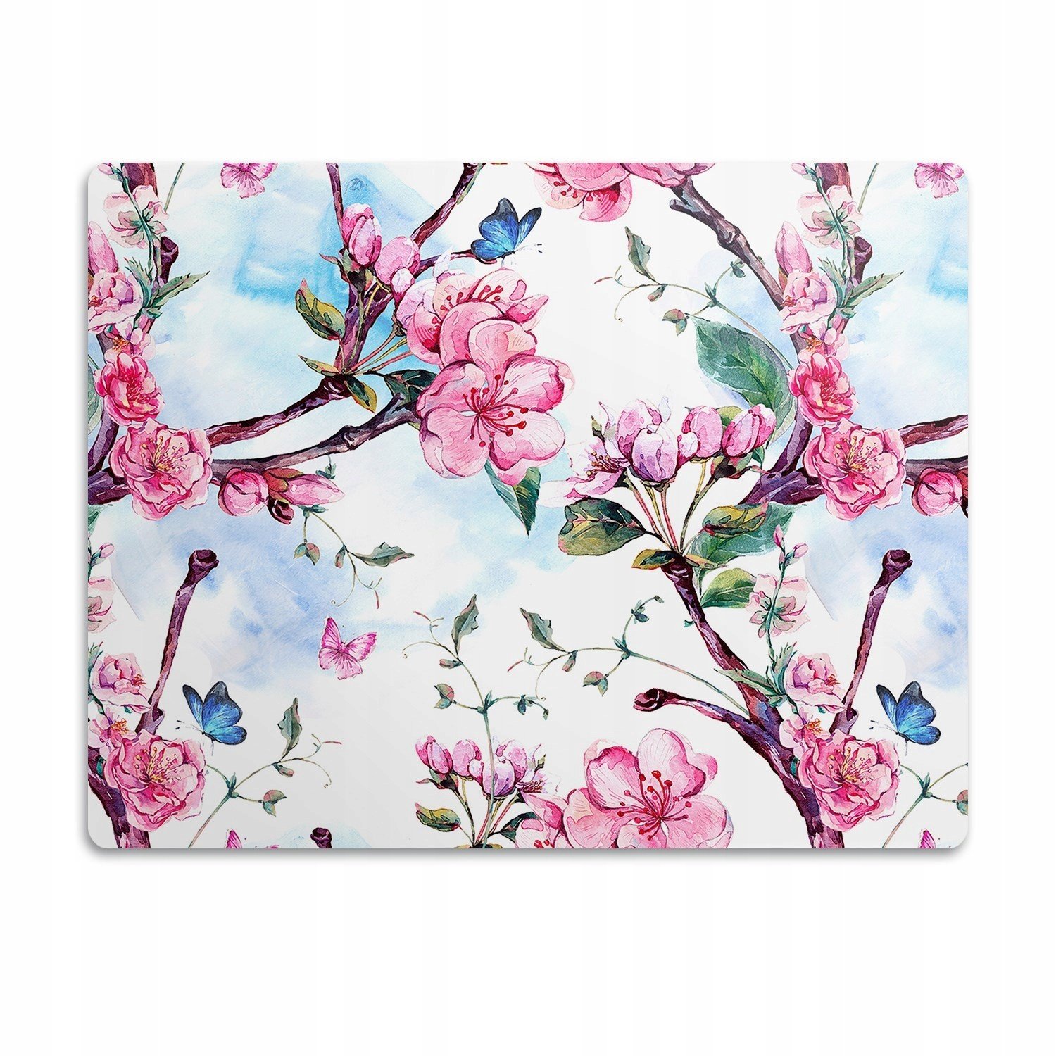 Voděodolná podložka pod misku Květiny motýli 90x60 cm