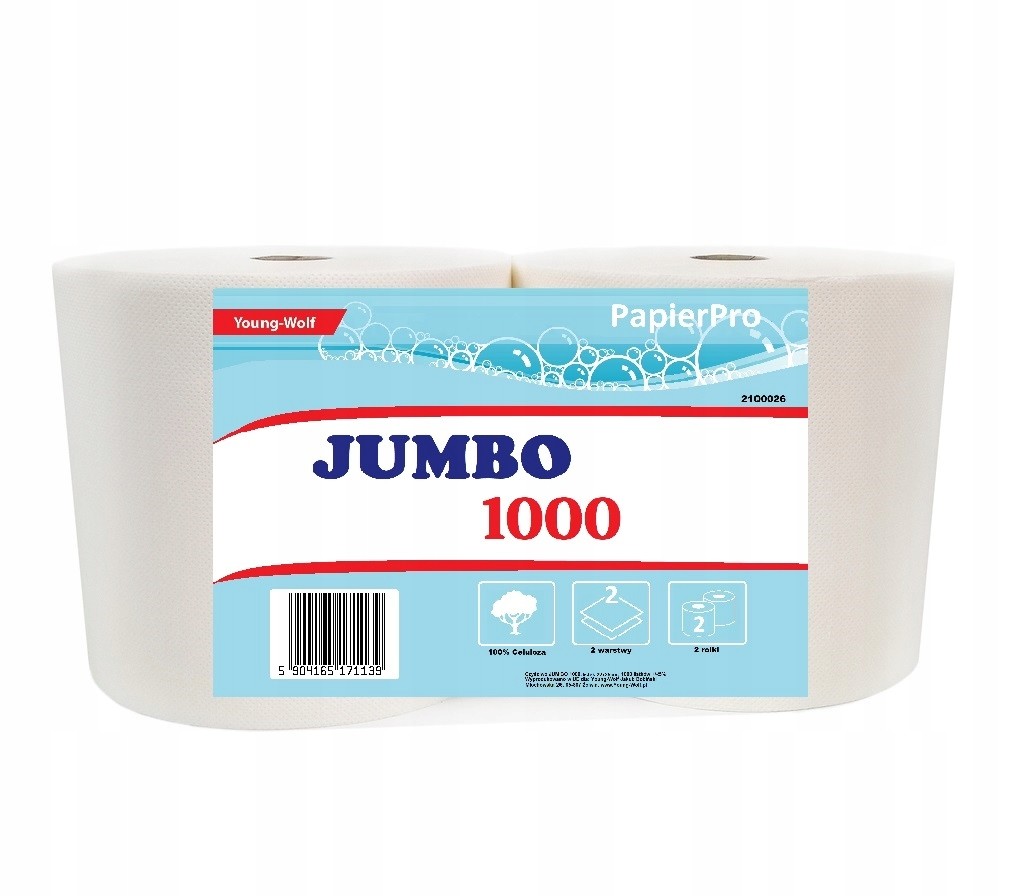 Papírový ručník čistič Jumbo 1000 2 role