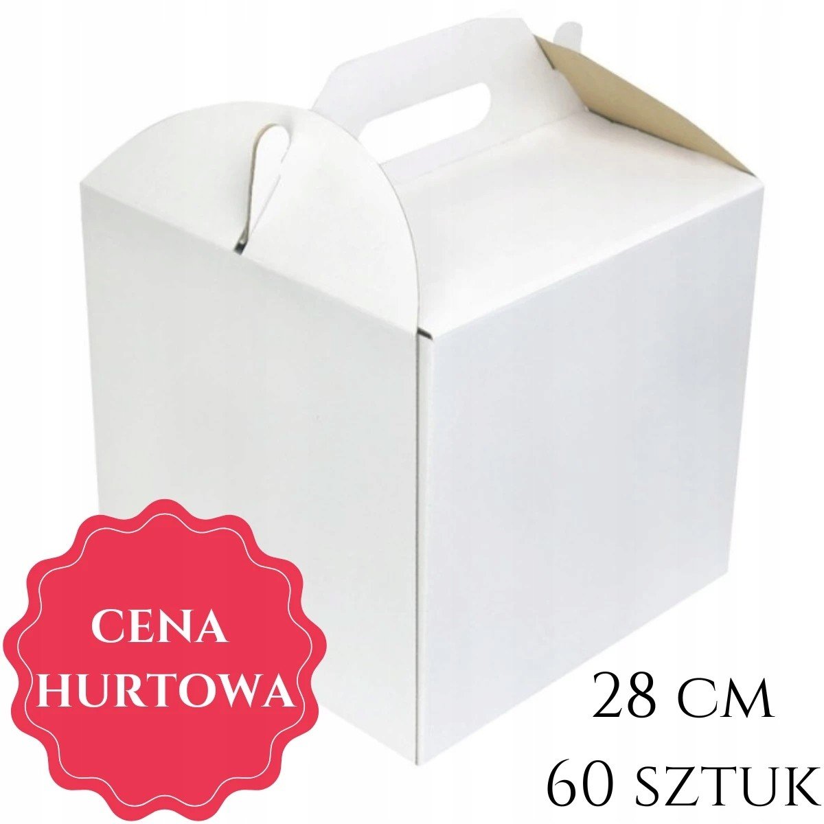 Balení dortu Vysoké 28x28x25 Bílá krabička x60