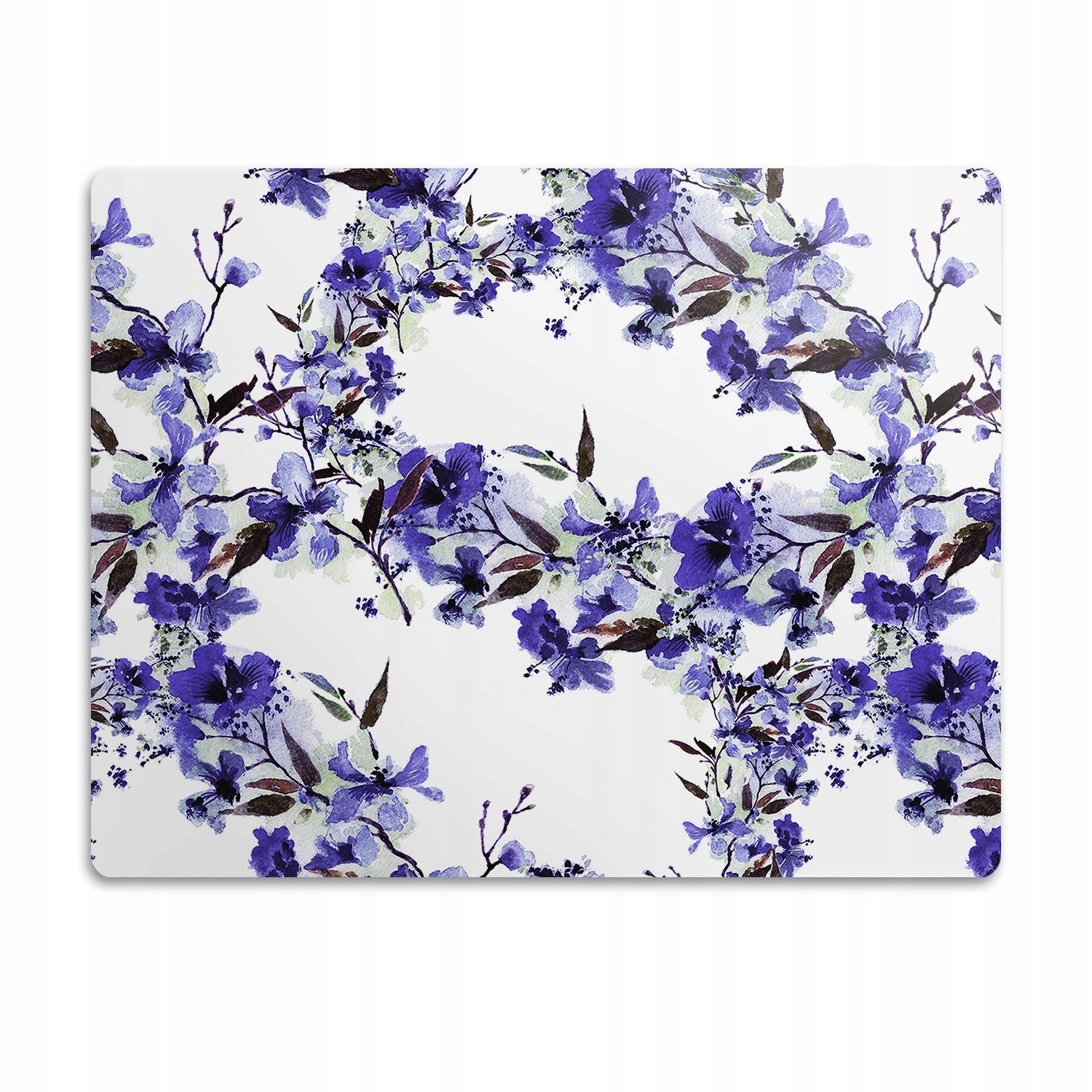 Ochranná podložka pod misku Modré květy 90x60 cm