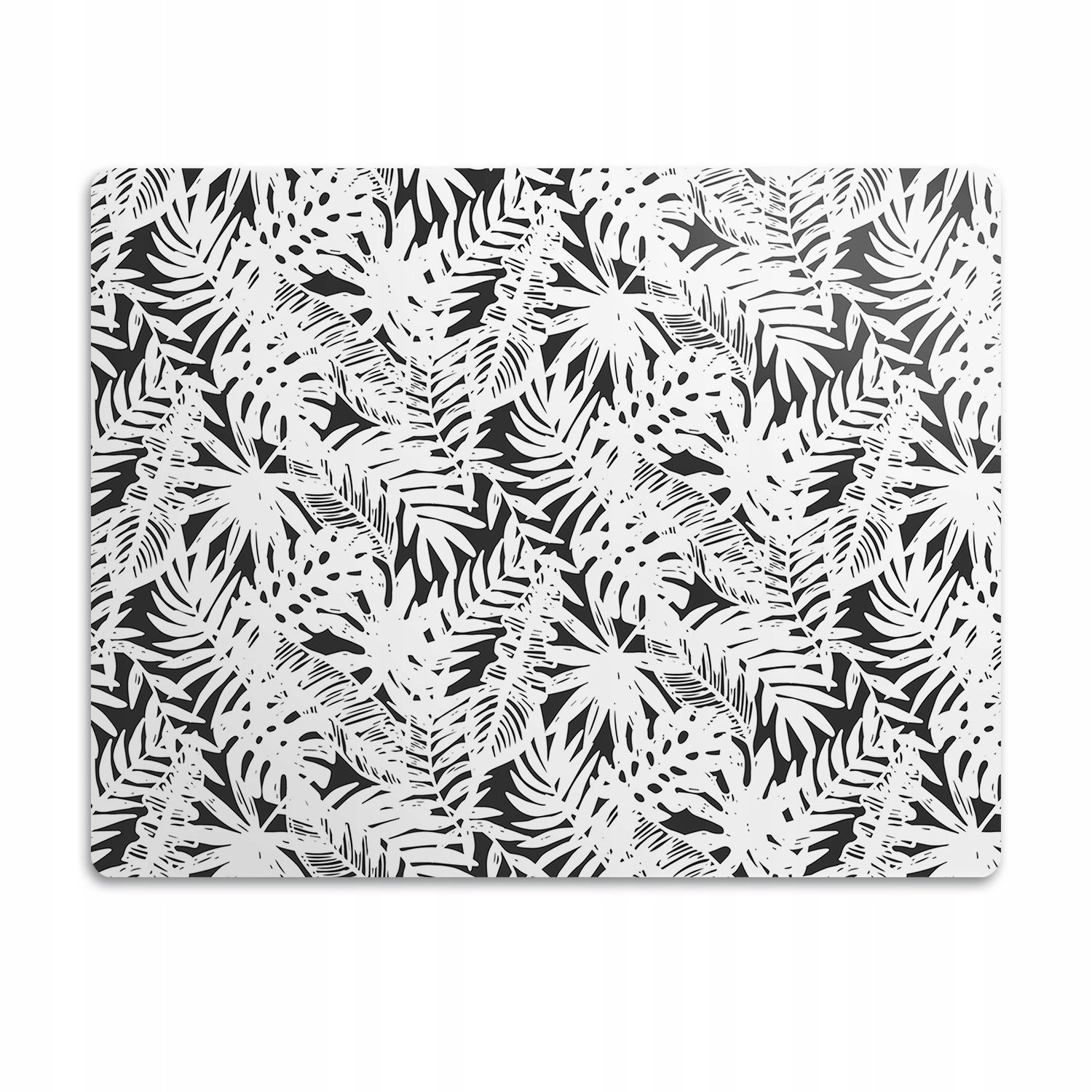 Pod misku podložka pro psa Černé bílé listy 90x60cm