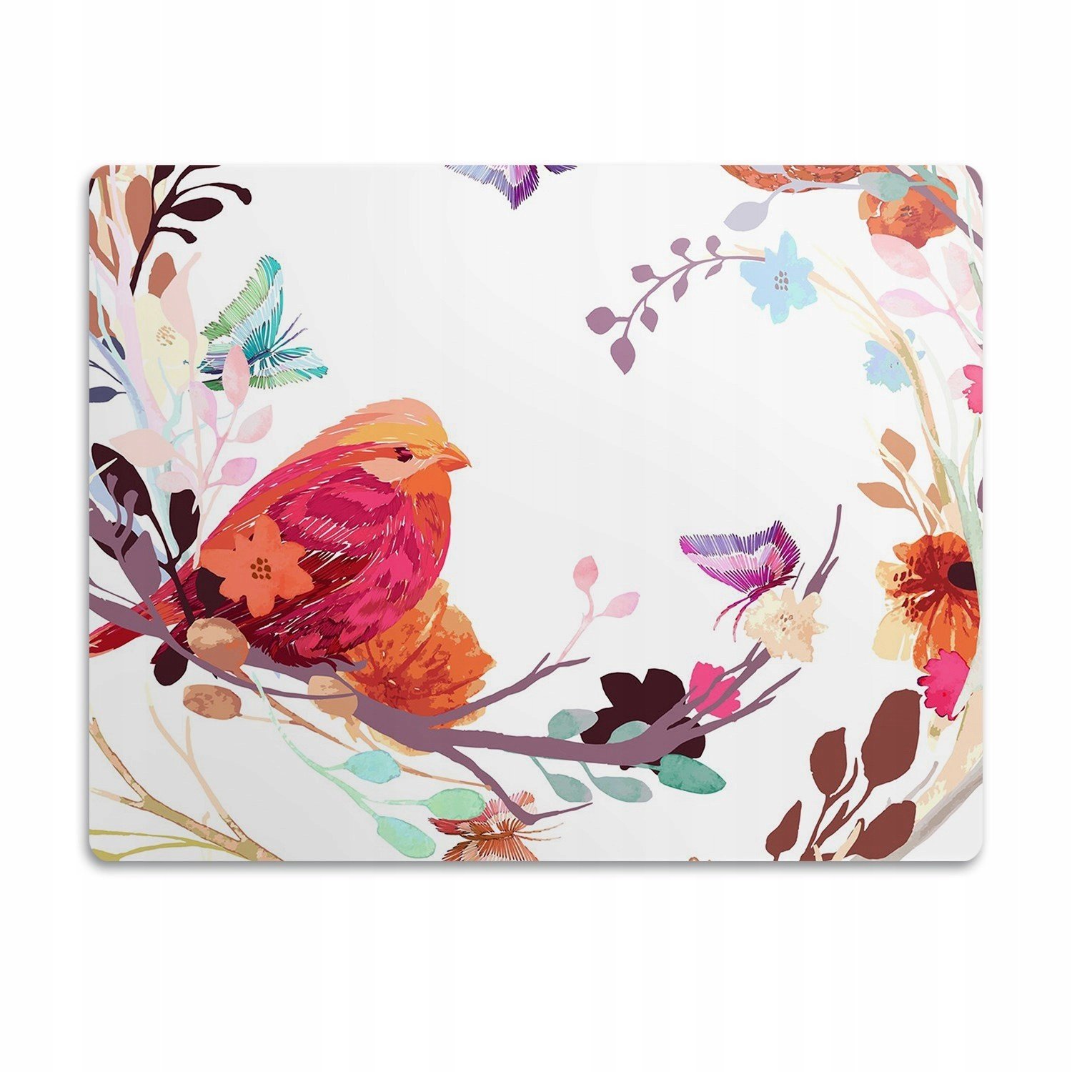 Vodotěsná podložka pod misku Ptáci na větvi 90x60cm