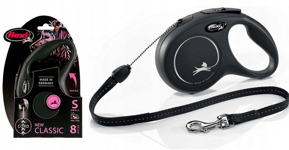 Vodítko S Černé Flexi Pro Psa Lanko 8M Do 12KG