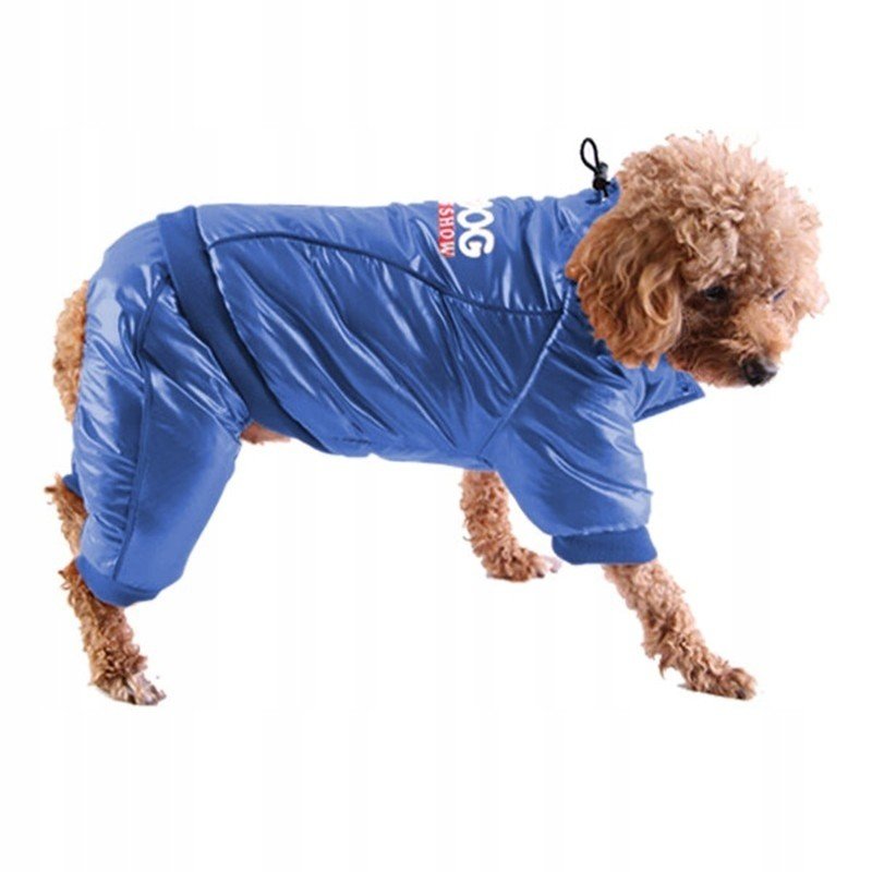Obleček zimní bunda pro psa kočku M modrá