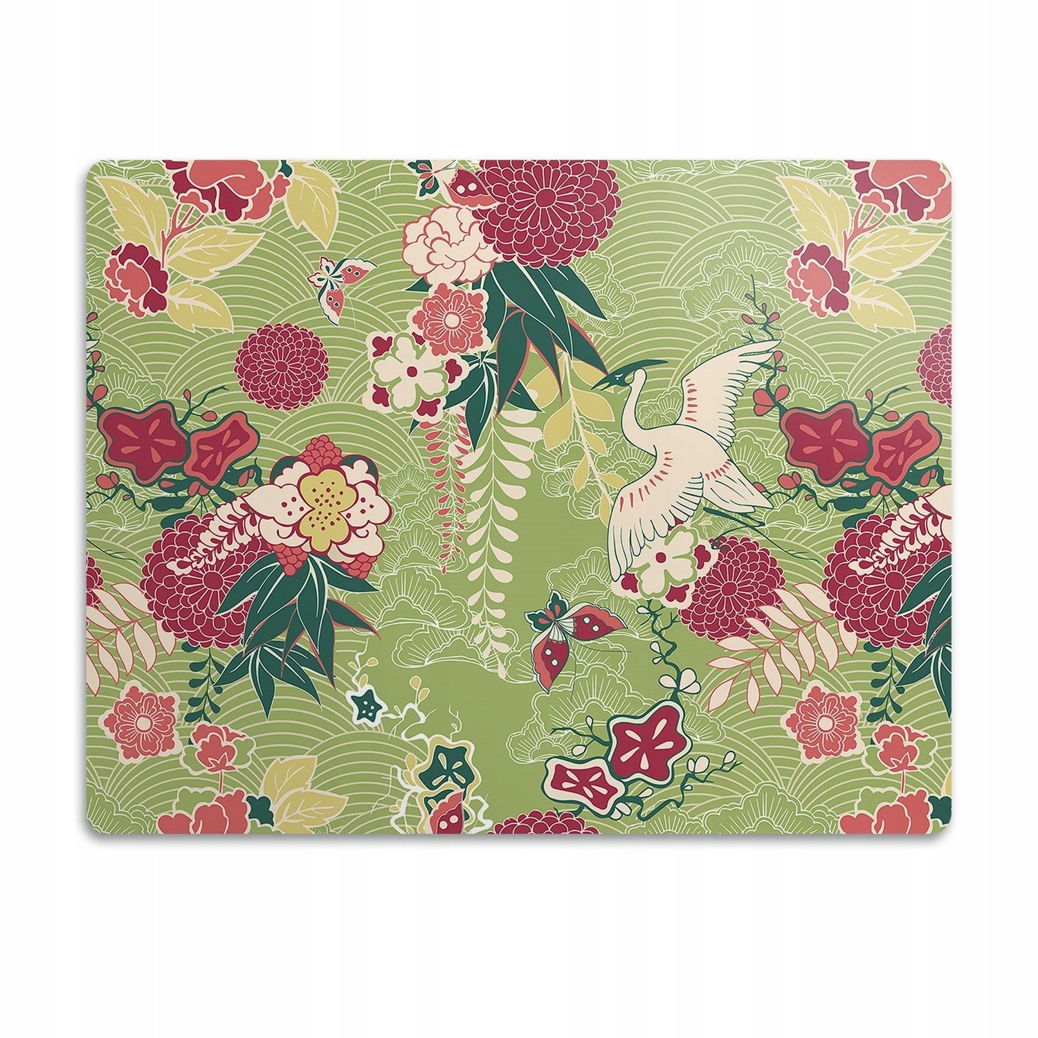 Podložka pro psa pod misku Květiny zelené pozadí 90x60 cm