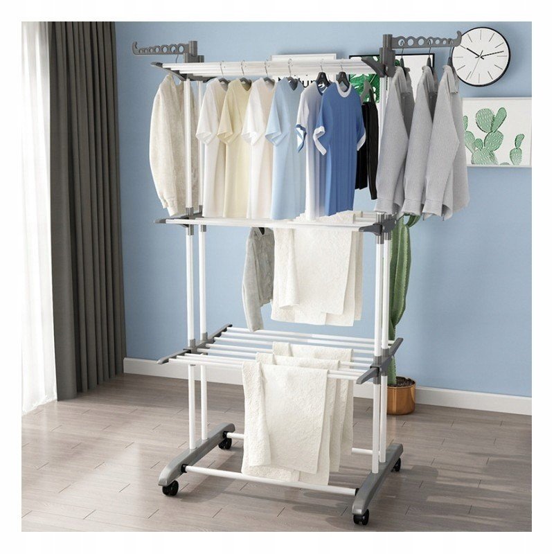 Sušák na prádlo velký vertikální skládací bílý ša