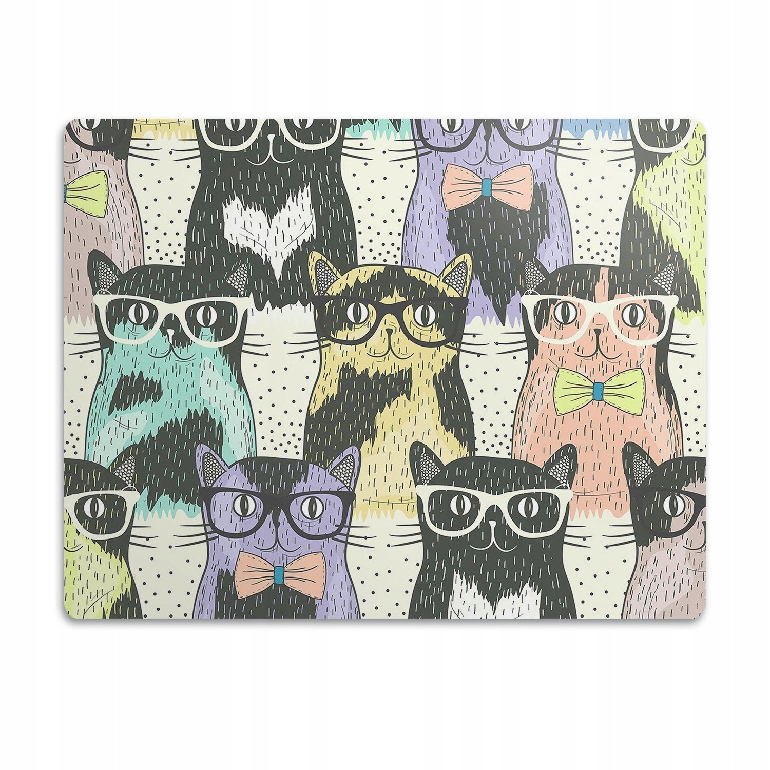 Podložka pod misku pro kočku psa Kočky v brýlích 90x60