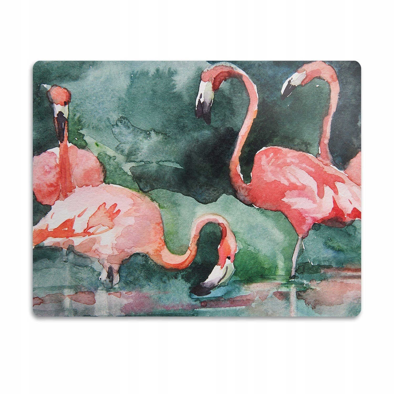 Ochranná podložka pod misku Malované plameňáky 90x60 cm