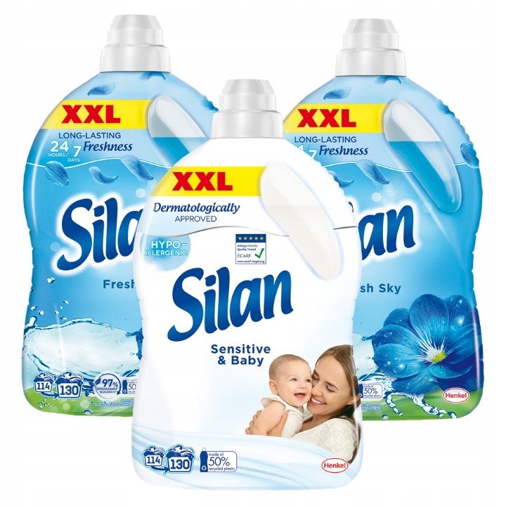 Silan Kapalina na oplachování tkanin MIX 390pr 2,86l x3