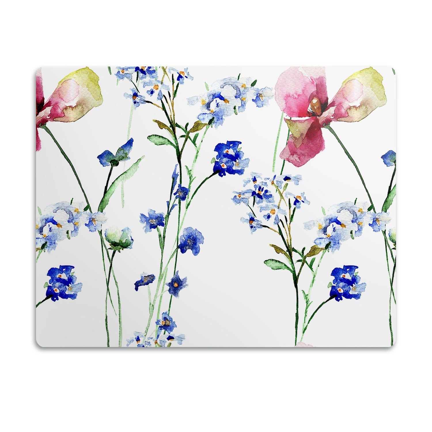 Vodotěsná podložka pod misku Malované květiny 90x60