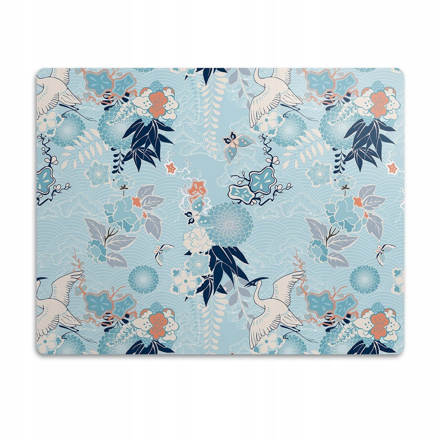 Voděodolná podložka pod misku Ptáci květiny 90x60 cm