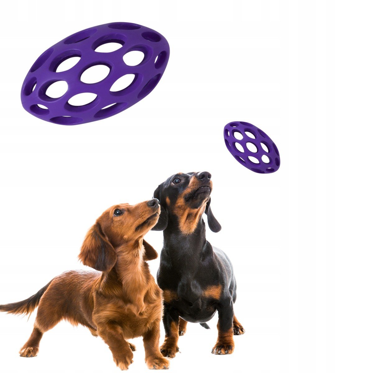 Hračky pro psa míč malý ažurový fotbal fialový
