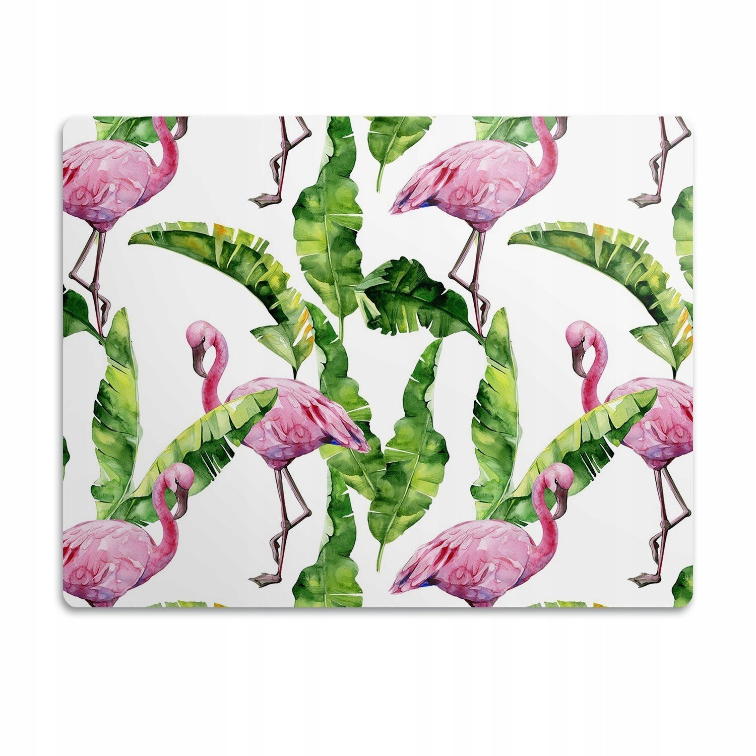 Ochranná podložka pod misku Plameňáci a listy 90x60 cm