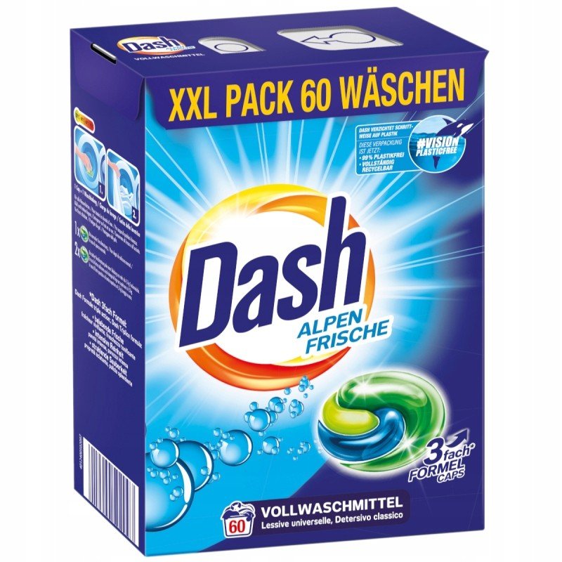 Kapsle na praní Dash Alpen Frische 3v1 60 ks