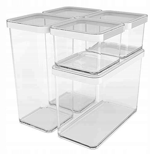 Sada 5 ks dóz Rotho Loft s víčky Krmivo