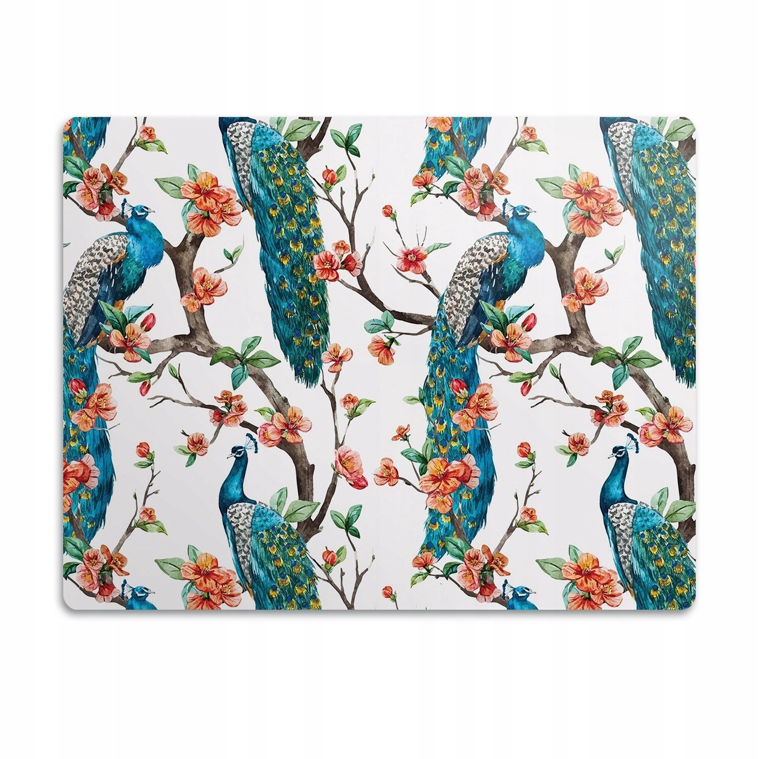 Ochranná podložka pod misky Pávi a květiny 90x60 cm