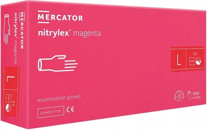 Nitrilové rukavice Nitrylex Magenta 100 ks. 9-L