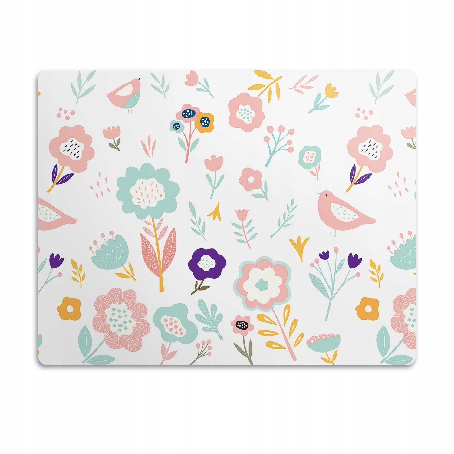 Podložka pod záchod Malované květiny a ptáci 90x60 cm