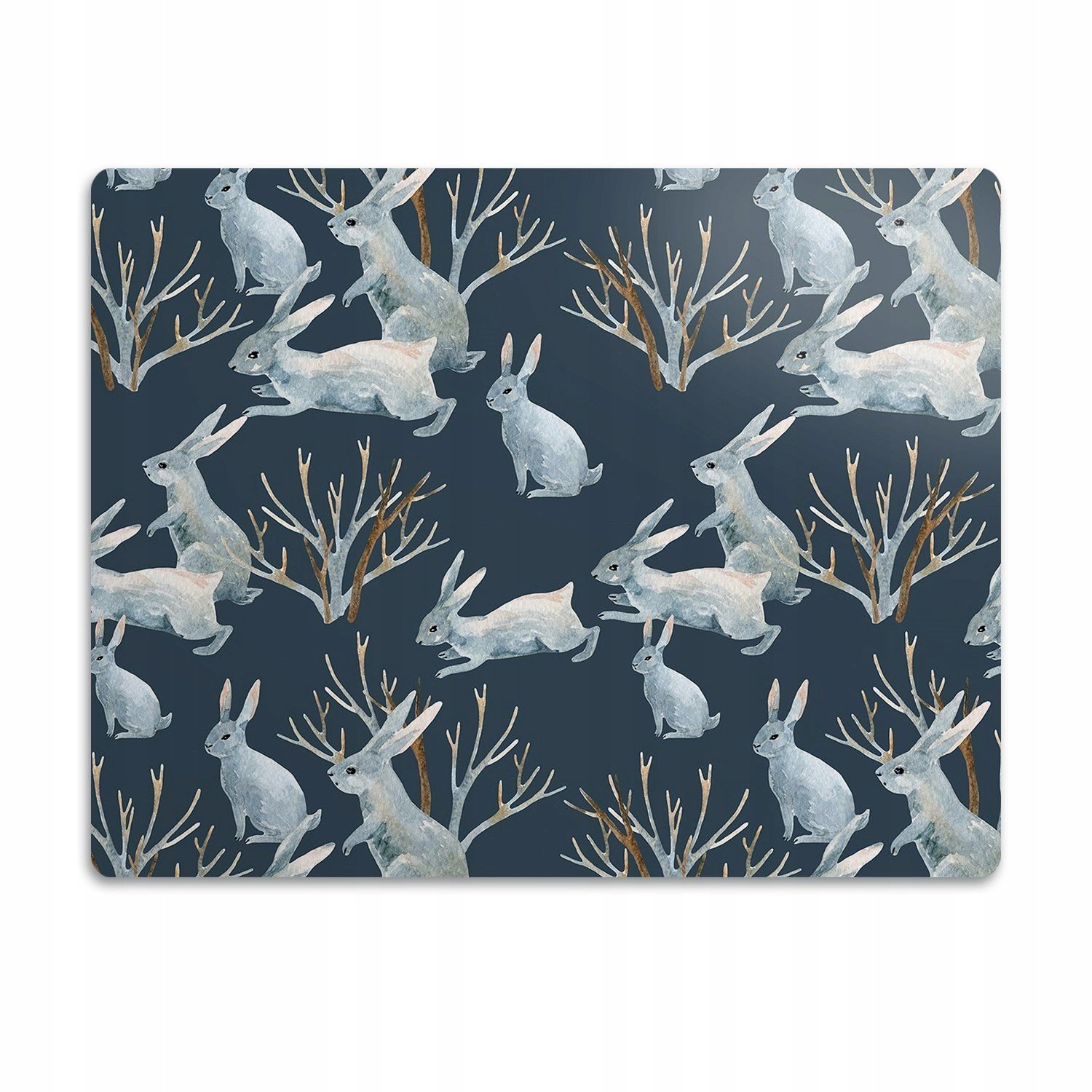 Podložka pod misku voděodolná Šedá králíci 90x60 cm