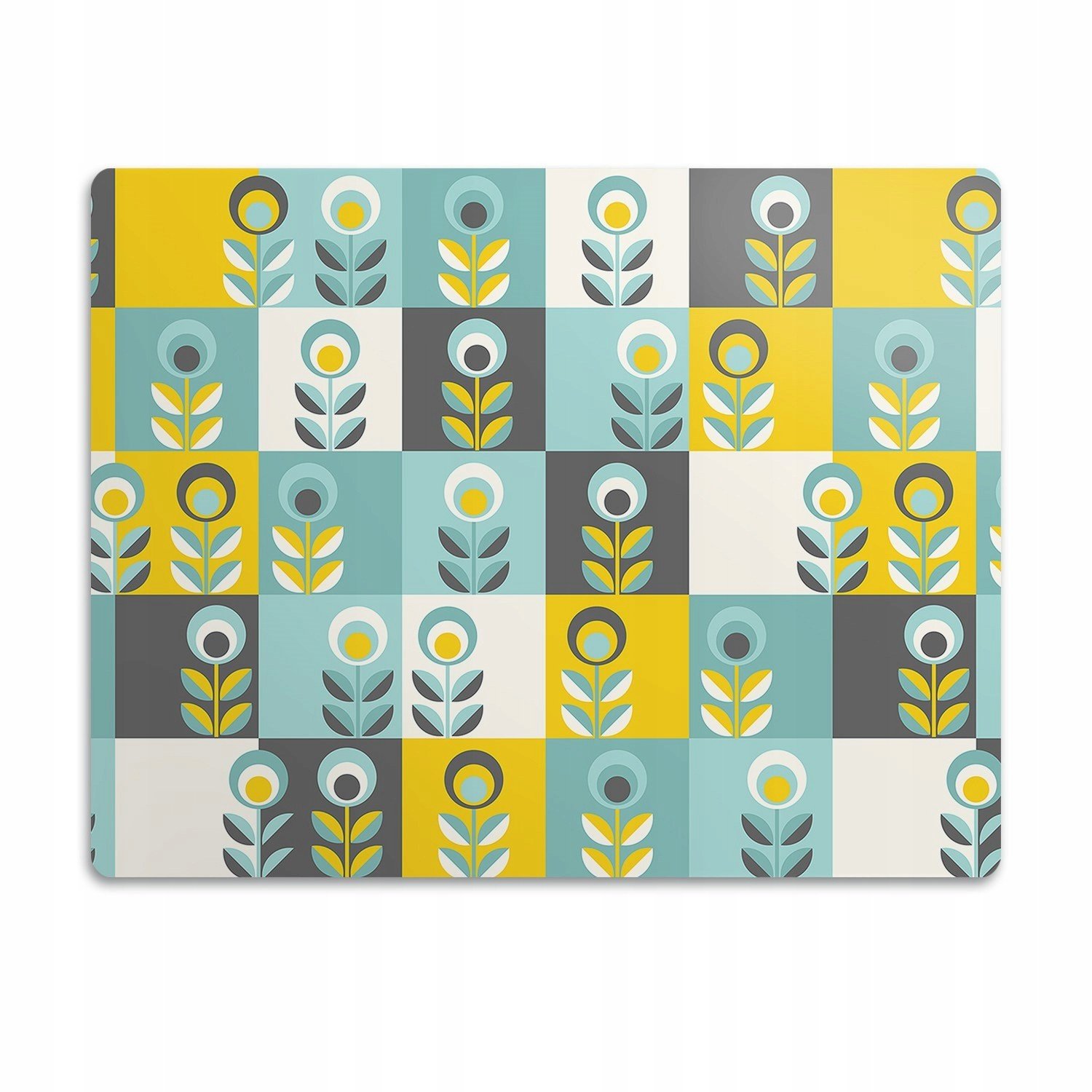 Voděodolná podložka pod misku Mřížka květiny 90x60 cm