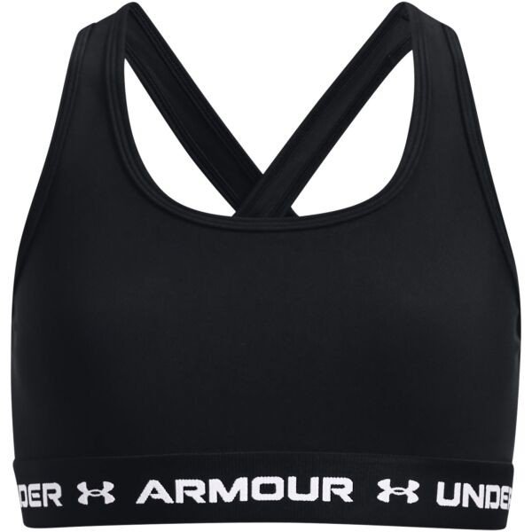 Under Armour G CROSSBACK MID SOLID Dívčí podprsenka, černá, velikost M
