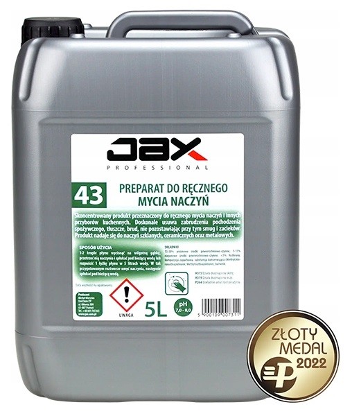 Tekutý prostředek na ruční mytí nádobí Jax Professional 5L
