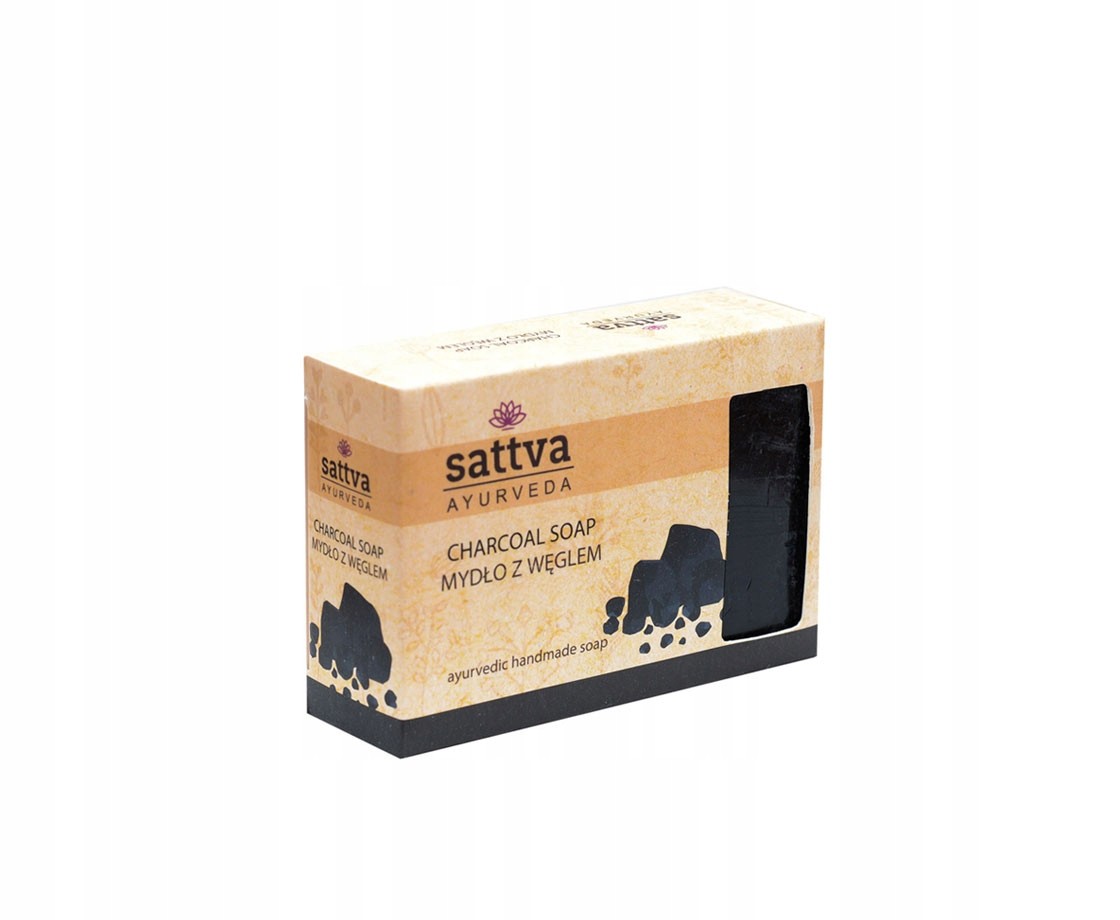 Glycerinové mýdlo s uhlím, 125 g Sattva Ayurveda
