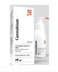 Cannabium Vet kapalina pro psí hygienu uší 75ml Cbd