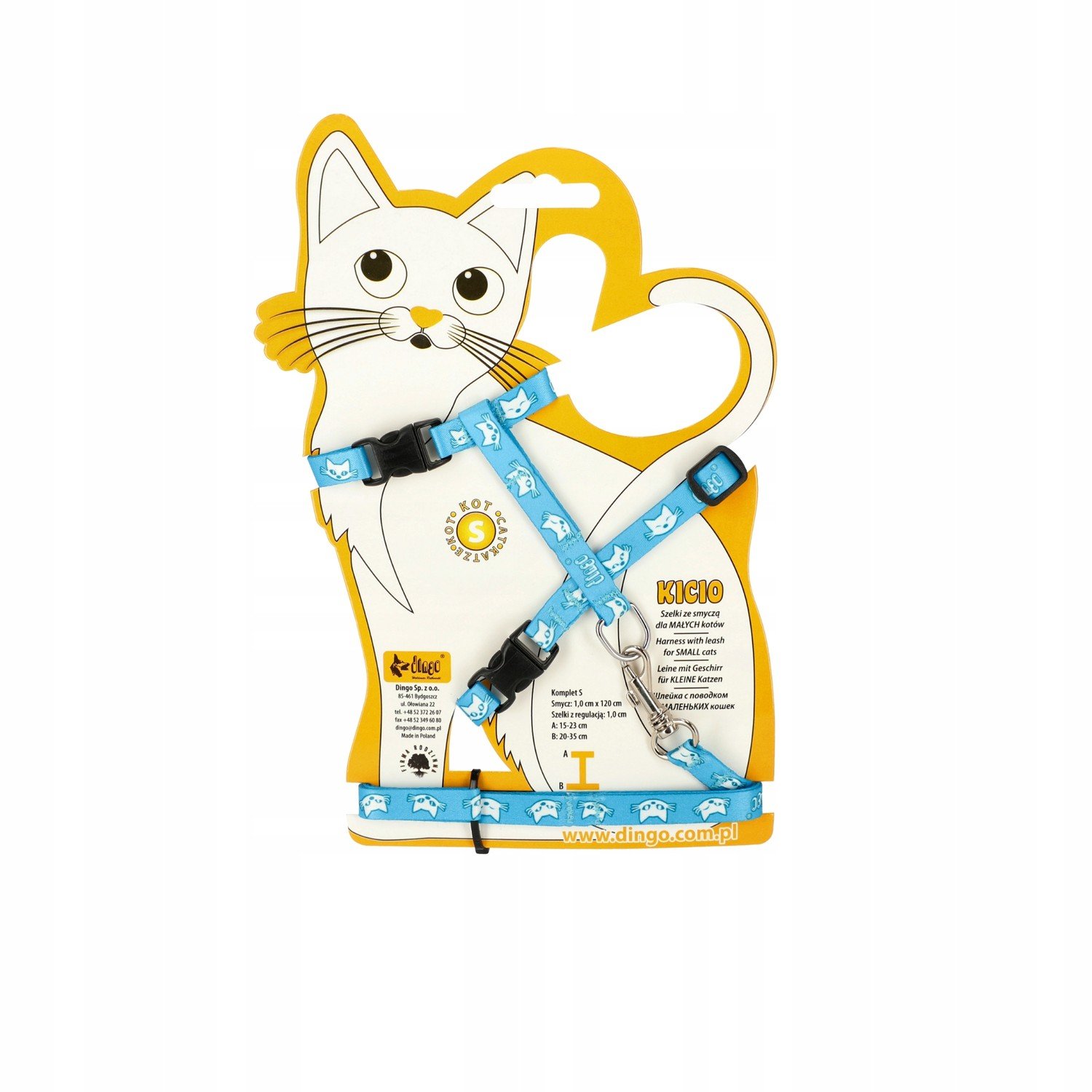 Dingo Zelki Smycz pro kočku Kicio Modrý