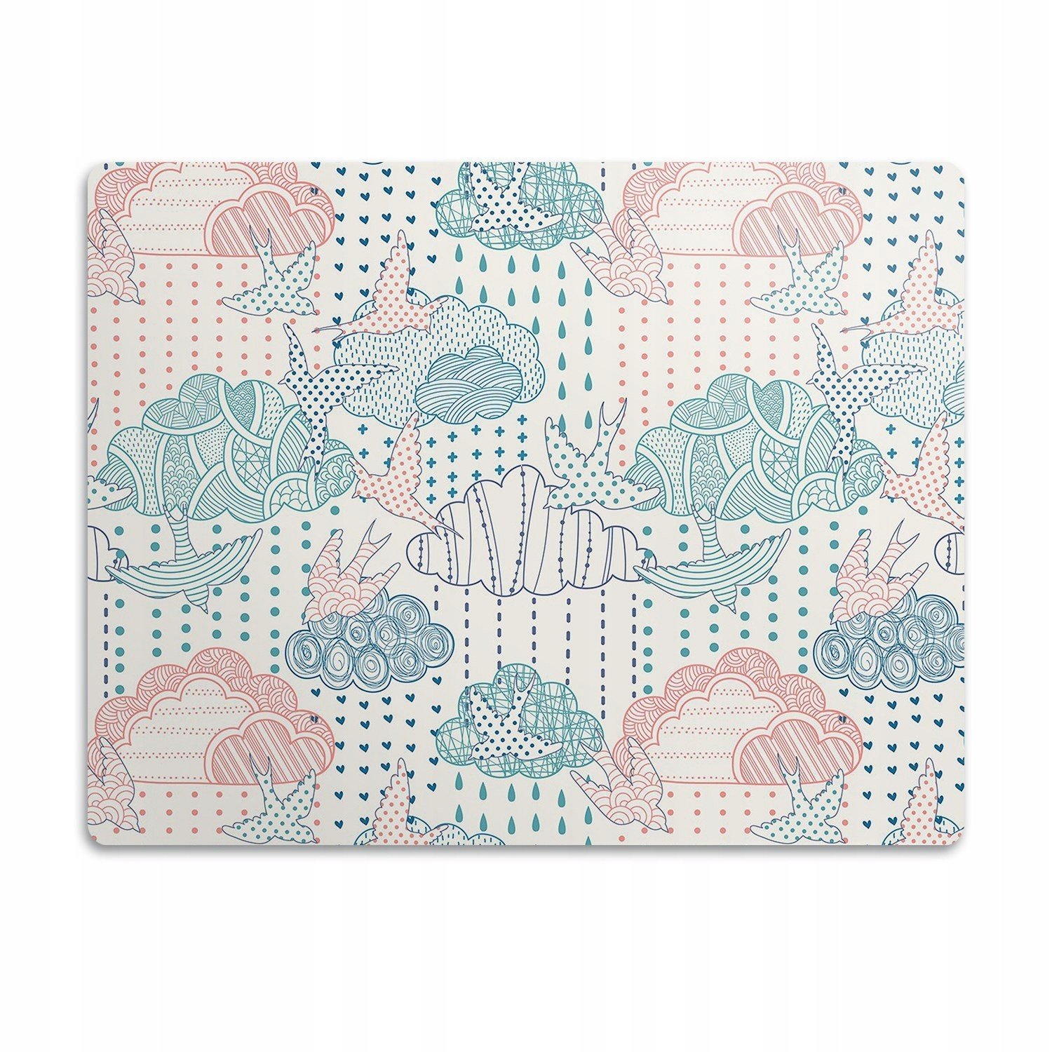 Podložka pro psa pod misku Mraky a tečky 90x60