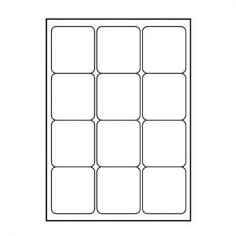 Logo etikety 66mm x 70mm, A4, matné, bílé, 12 etiket, 140g/m2, baleno po 10 ks, pro inkoustové a laserové tiskárny