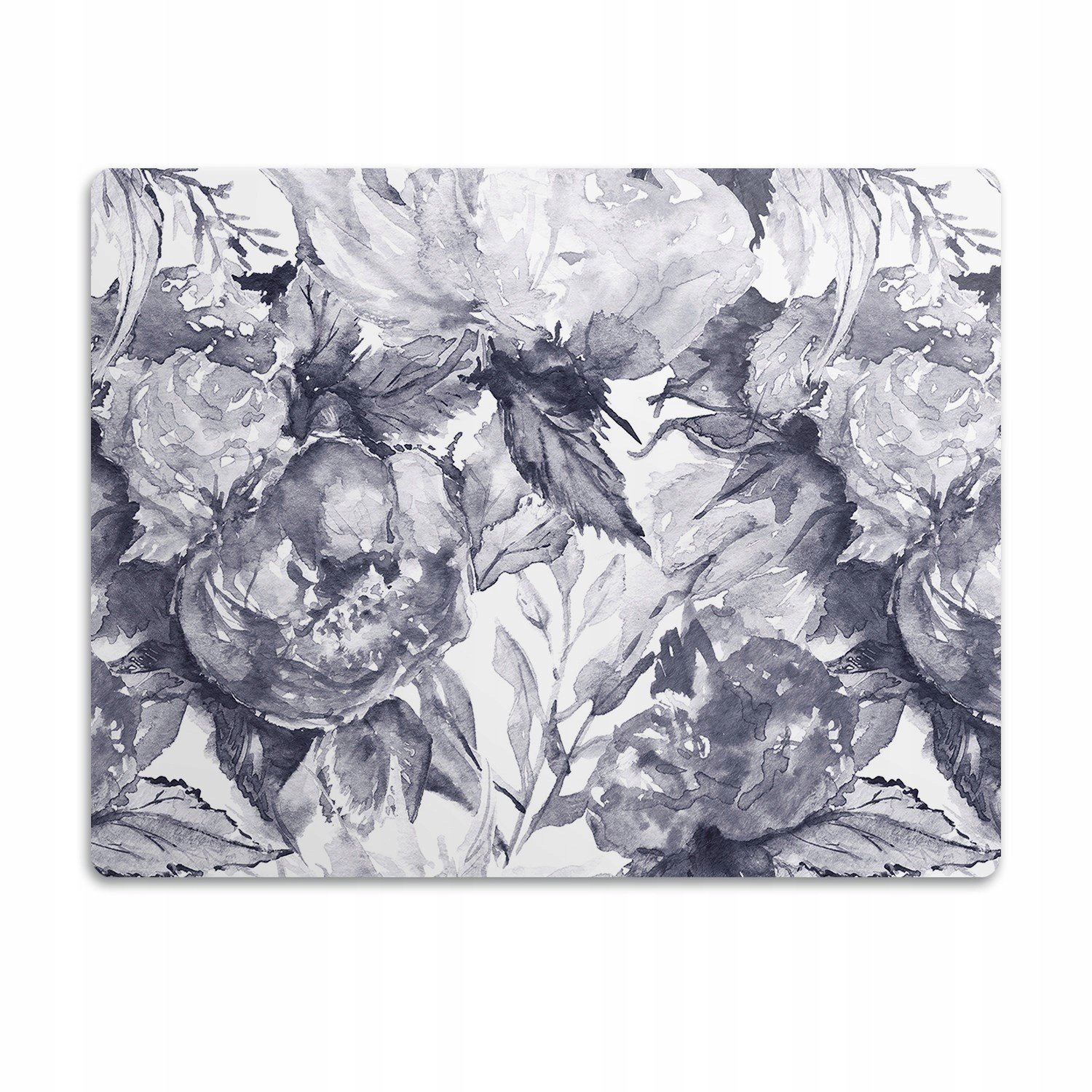 Voděodolná podložka pod misku Šedé květy 90x60 cm