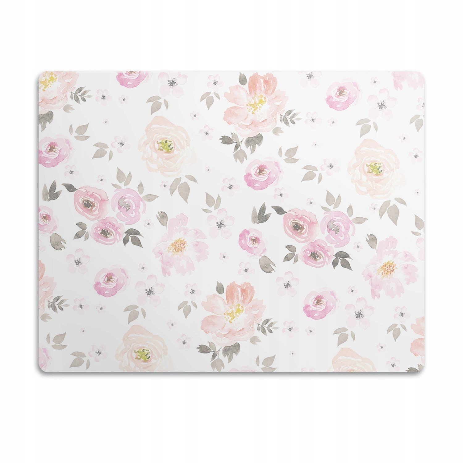 Vodotěsná podložka pod misku Akvarelové květiny 90x60