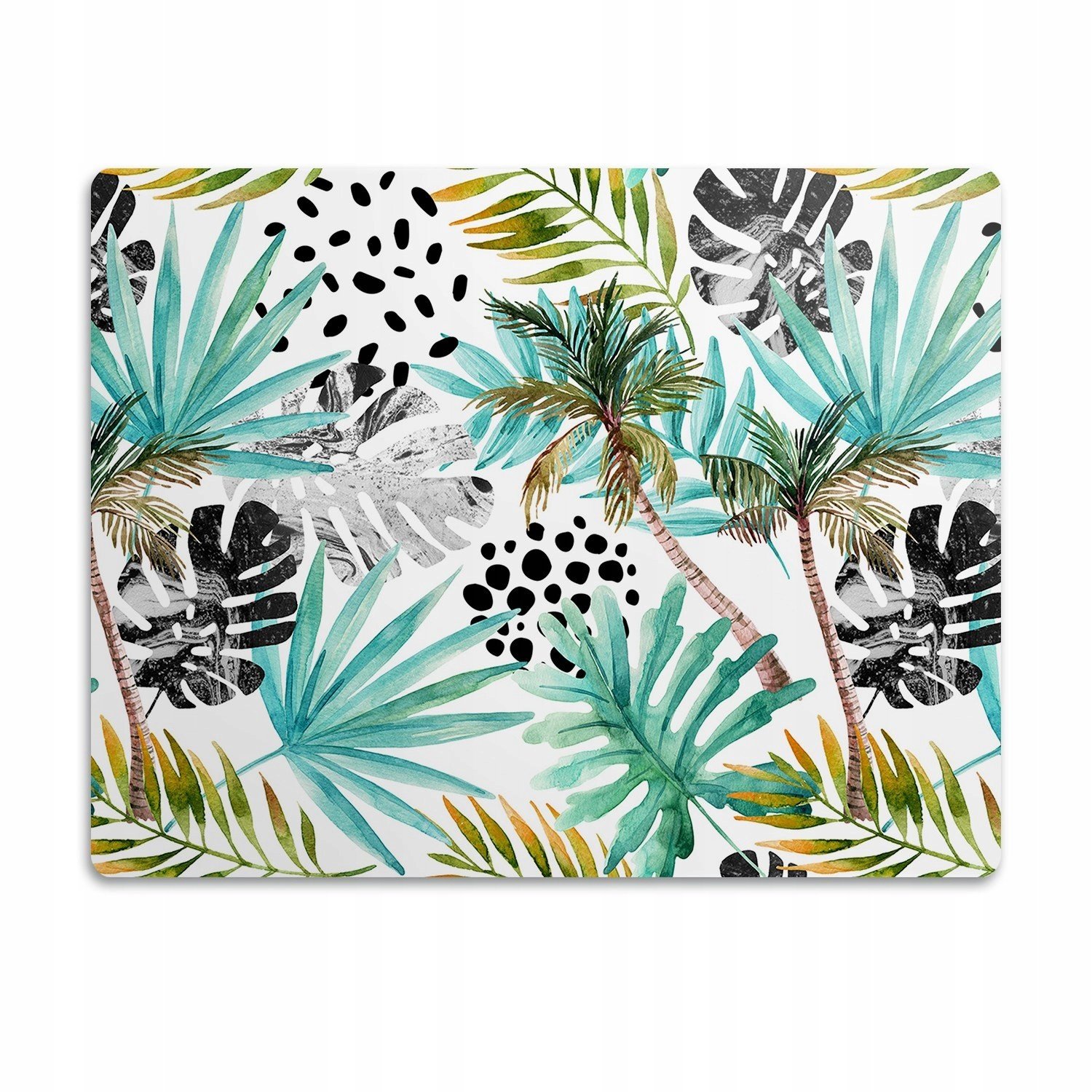 Podložka pro psa pod misku Palmy a listy 90x60cm