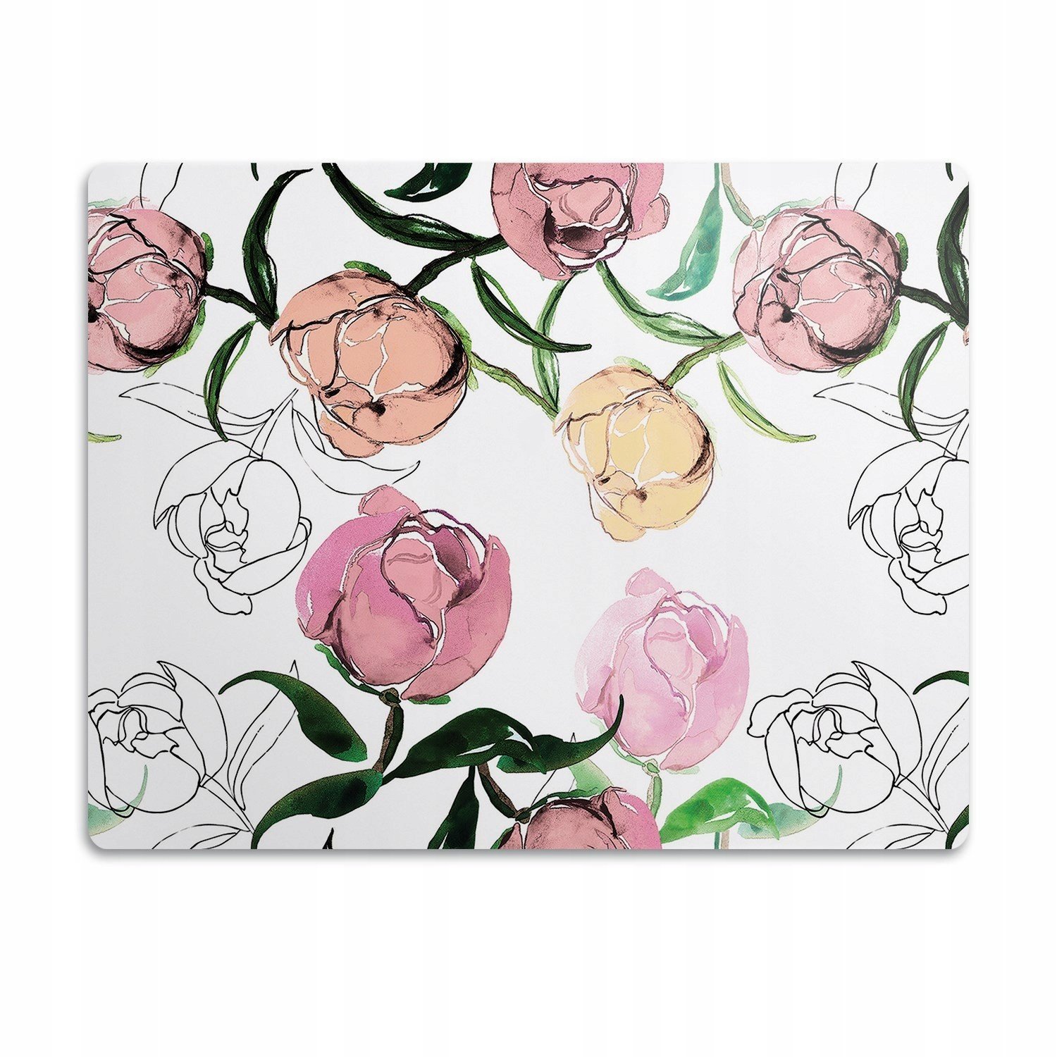 Podložka pod misky pro psa Květy pivoňky 90x60cm