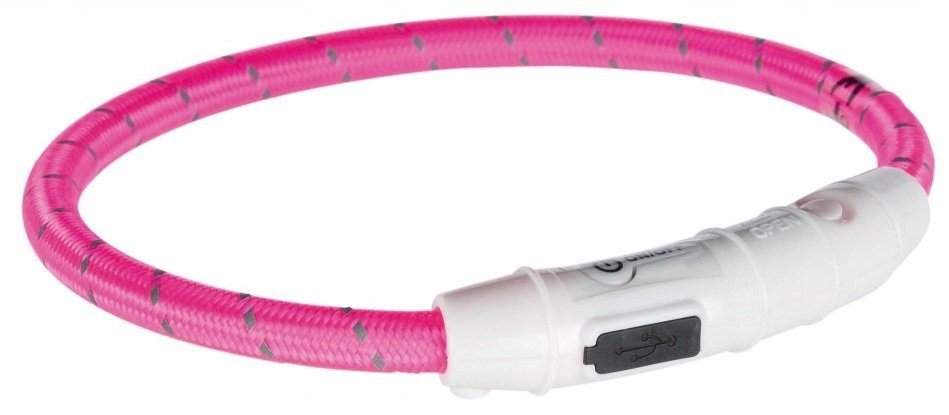 Trixie Svítící Usb kroužek růžový L/XL 65cm
